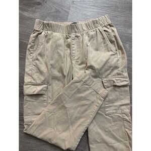 GAP Women's Cargo Pants Khaki Elastic Waist‎ Size M Cotton Lyocell Blend Casual